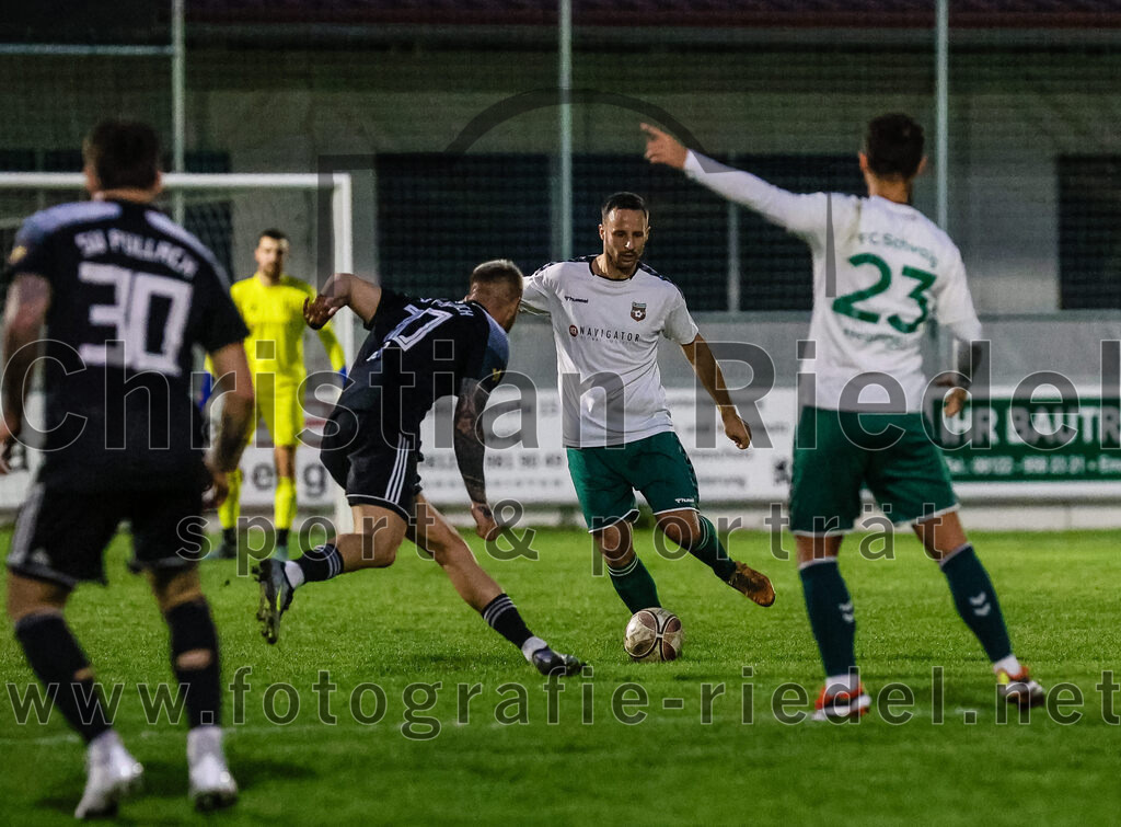 2024-04-05_088_FC_Schwaig_gegen_SV_Pullach | Oberding, Deutschland, 05.04.2024:
Fußball, Landesliga Südost 2023 / 2024, 28. Spieltag, FC Schwaig gegen SV Pullach, Endergebnis: 2:0

Gilbert Diep (SV Pullach, #10), Nils Ehret (FC Schwaig, #25)

Foto: Christian Riedel / fotografie-riedel.net