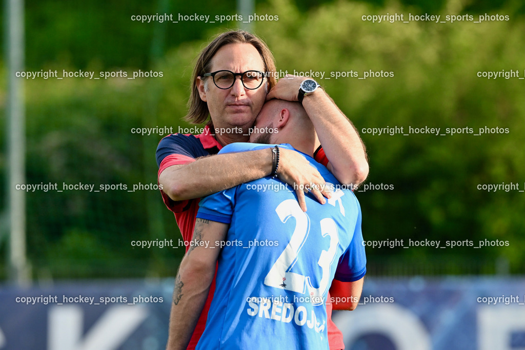 SAK Klagenfurt vs. SVG Bleiburg | Headcoach SAK Richard Huber, #23 Kristian Sredojevic SAK, SAK Klagenfurt vs. SVG Bleiburg, SAK Klagenfurt vs. SVG Bleiburg am 11.05.2024 in Klagenfurt (Sportpark Welzenegg), Austria, (Photo by Bernd Stefan)