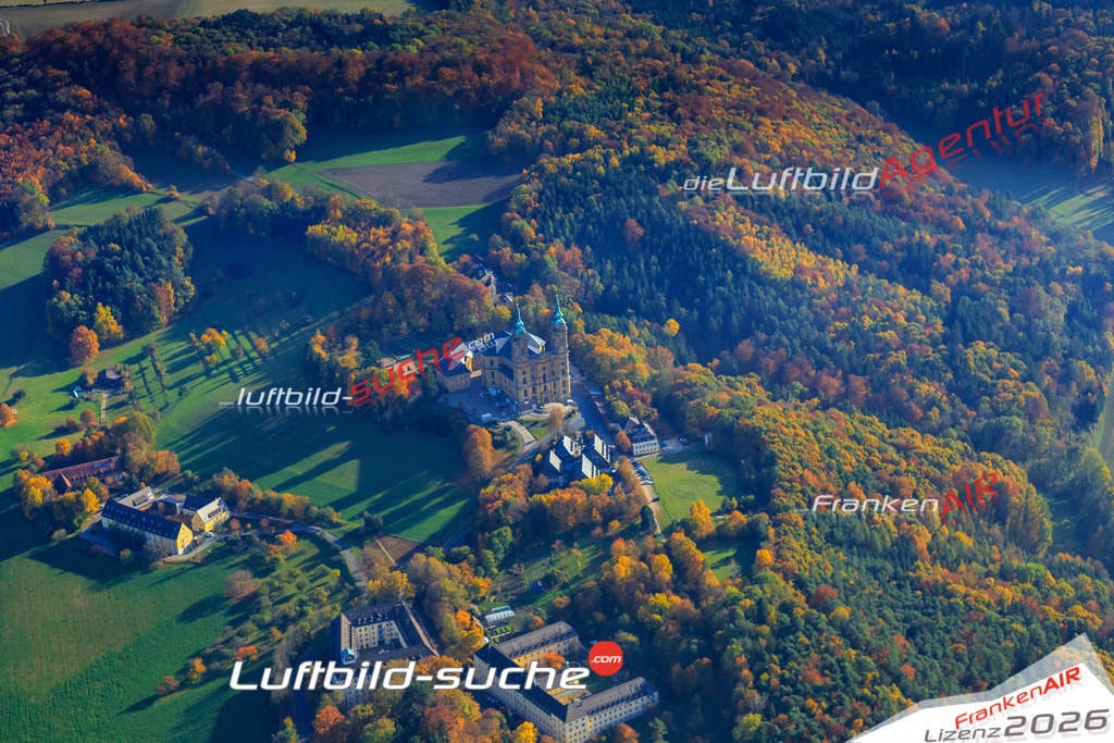 Die Luftaufnahme Basilika-vierzehnheiligen - Bad Staffelstein wurde vom UL-Flugzeug (keine Drohne) aus fotografiert.Hohe Druck- Auflösung-die Geschenkidee!