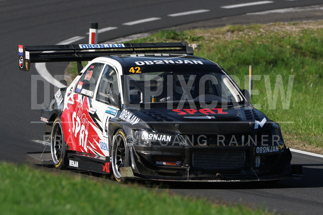 FIA European Hill Climb Championship – Rechberg 2026    | FIA European Hill Climb Championship at Rechberg, held from 24 to 26 April 2026 near Tulwitz, Styria, Austria. The image shows Domagoj PEREKOVIC (CRO) Mitsubishi Lancer Evo 9.     