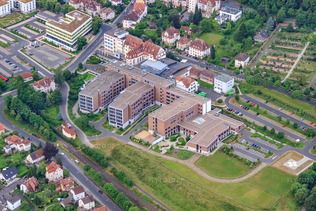 Luftbild: Herz-Jesu-Krankenhaus Fulda in Fulda im Bundesland Hessen in Deutschland. – Foto: IMG_68446.jpg vom 21.06.2014 durch Werner Riehm/FLY-FOTO.de – Auflösung des Originals: 4752 x 3168 px – Herz Jesu Krankenhaus, Fulda