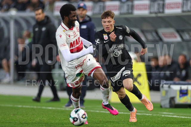 UEFA Europa League 2025/26: SK Sturm Graz vs SK Brann | Graz, Austria, 29.JAN.26 - SOCCER - UEFA Europa League, SK Sturm Graz vs SK Brann Bergen. The image shows Beres Owusu (GAK) and Filip Jan Rozga (STU).
