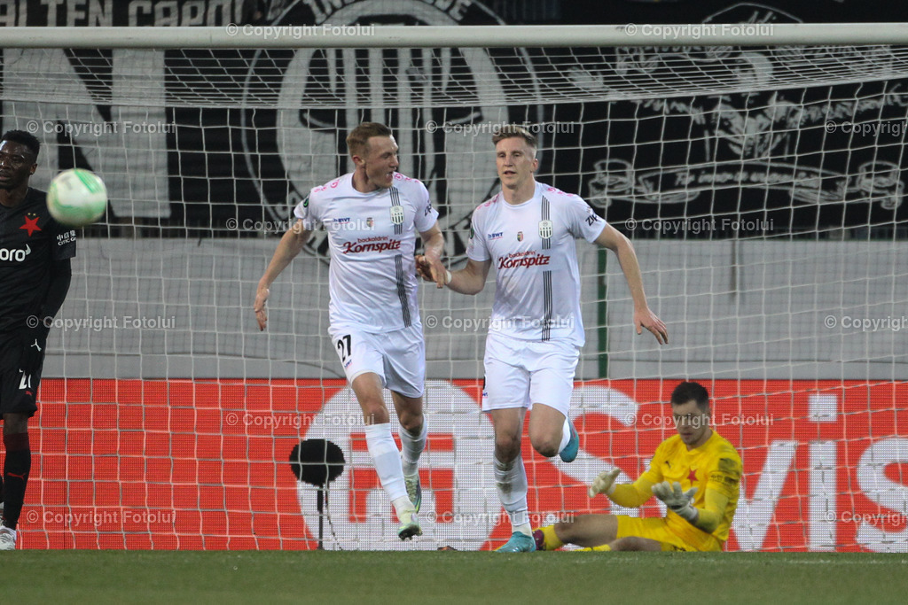 A_LUI_20220317_0006 | SPORT FUSSBALL UEFA EUROPA CONFERENCE LEAGUE LASK VS SLAVIA PRAG

IM BILD: Philipp Wiesinger (LASK), Thomas Goiginger (LASK),

FOTO:FOTOLUI/UW