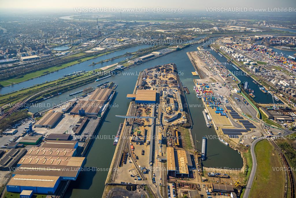 Duisburg250402689DuisPort | Luftbild, duisport Hafen Duisburg, Hafengebiet, Ölinsel, Kohleninsel Container Terminal und Schrottinsel Rohstoffinsel, Ruhrort, Duisburg, Ruhrgebiet, Nordrhein-Westfalen, Deutschland