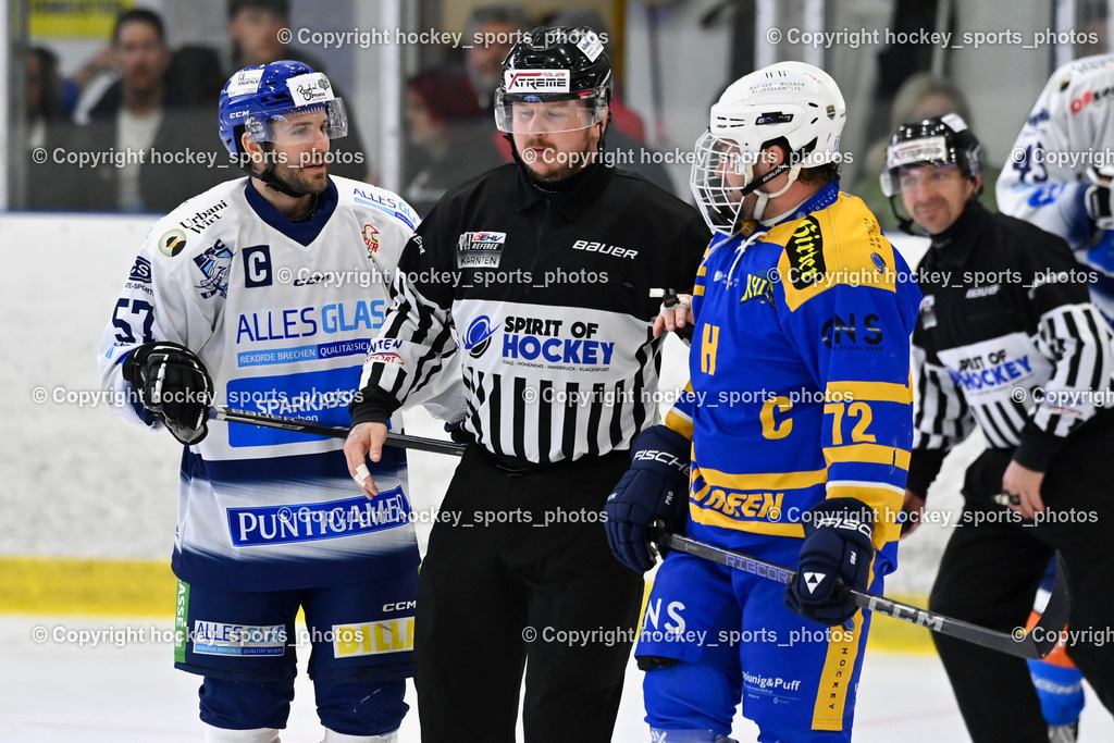 1. EHC Althofen vs. ESC Sparkasse Steindorf  | #57 Wilfan Franz ESC Steindorf, Wucherer Gerald Referee, #72 Seifried Sandro EHC Althofen, 1. EHC Althofen vs. ESC Sparkasse Steindorf , 1. EHC Althofen vs. ESC Sparkasse Steindorf  am 08.03.2026 in Althofen (Stadthalle Althofen), Austria, (Photo by Bernd Stefan)