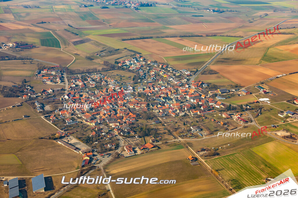 aktuelles Luftbild von  Aidhausen  - Luftaufnahme wurde 2019 von https://frankenair.de mittels Flugzeug (keine Drohne) erstellt.