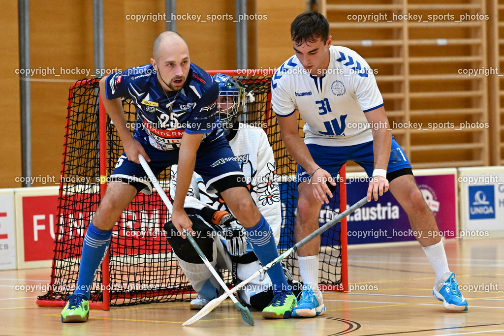 VSV Unihockey vs. Dunai Krokodilok 9.9.2023 | #25 Jan Sláma, #31 Levente Diószeghi