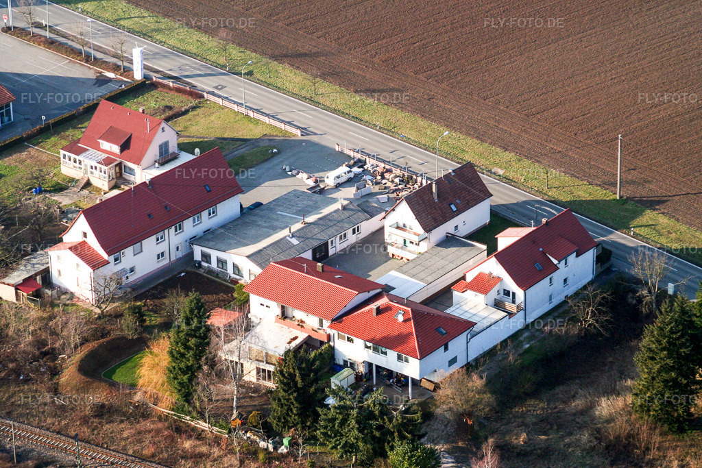 Luftbild: Gewerbegebiet am Bahnhof Schaidt in Steinfeld im Bundesland Rheinland-Pfalz in Deutschland. Foto: IMG_0635.jpg vom 08.01.2006 durch Werner Riehm/FLY-FOTO.de