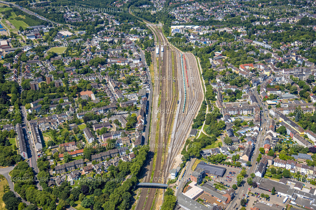 Muelheim230704122 | Luftbild, Güterbahnhof Gleisanlagen und Bahnhof Styrum, Styrum - Süd, Mülheim an der Ruhr, Ruhrgebiet, Nordrhein-Westfalen, Deutschland