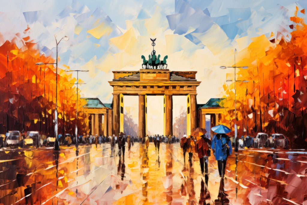 10230917 - Brandenburger Tor | Digitales Gemälde vom Brandenburger Tor in Berlin im Stil einer abstrakten Malerei