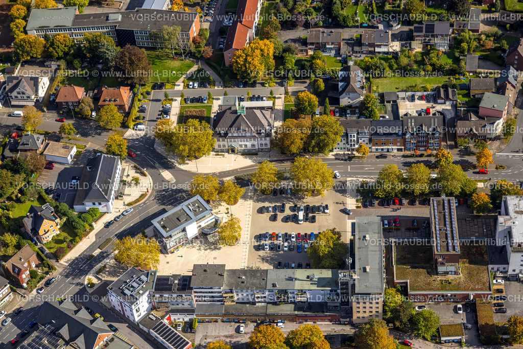 Hamm241008585 | Luftbild, Heessener Markt an der  Amtsstraße, Bürgeramt Heessen Kommunalverwaltung, Stadtbezirk Heessen, Hamm, Ruhrgebiet, Nordrhein-Westfalen, Deutschland