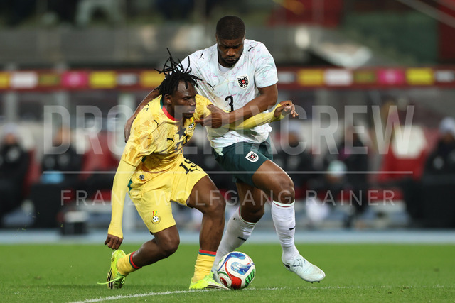 Austria vs Ghana – International Football Match    | VIENNA, AUSTRIA, 27.MAR.26 - SOCCER - OEFB international test match, Austria vs Ghana. The image shows Prince Kwabena Adu (Ghana) and Kevin Danso (AUT).
