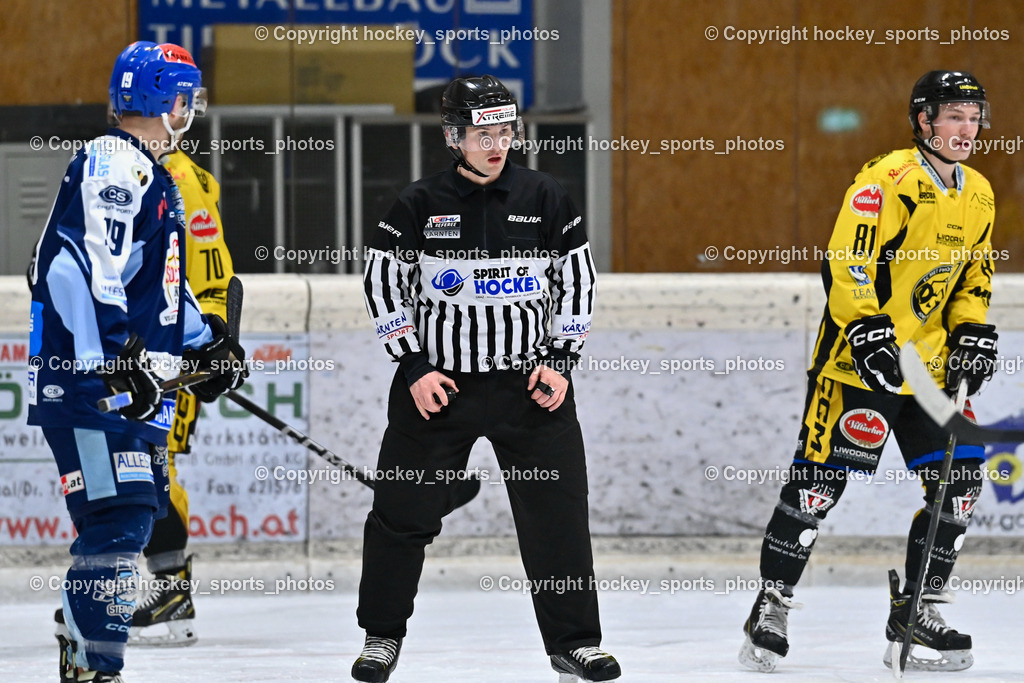 EC Spittal Hornets vs. ESC Steindorf 10.2.2024 | KOSTYNSKI Daniel Referee, #81 Sivec Peter Paul