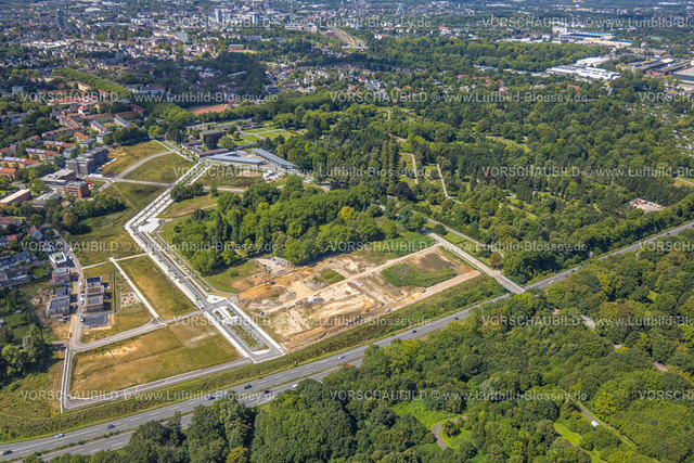 Bochum230802057 | Luftbild, Ostpark Quartier Feldmark, Baustelle ehem. Alter Friedhof, Altenbochum, Bochum, Ruhrgebiet, Nordrhein-Westfalen, Deutschland