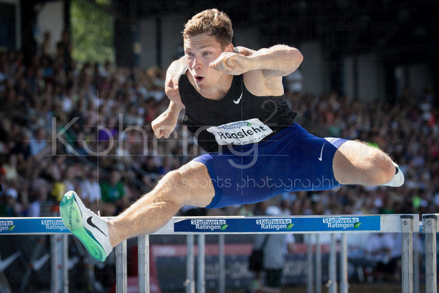 Multisport Event; Ratingen, 28.06.2026 | RATINGEN, GERMANY - JUNE 28, 2026 : Rasmus Roosleht (EST / Estonia) competing in the decathlon’s 11om hurdles during the Multisport Event at Stadion Ratingen on June 28, 2026 in Ratingen, Germany.