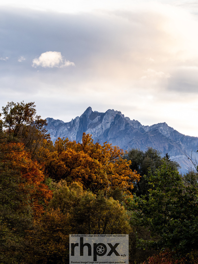 Pilatus im Herbst | Der Pilatus erhebt sich über den bunt gefärbten Herbstbäumen rund um Luzern. - Realisiert mit Pictrs.com