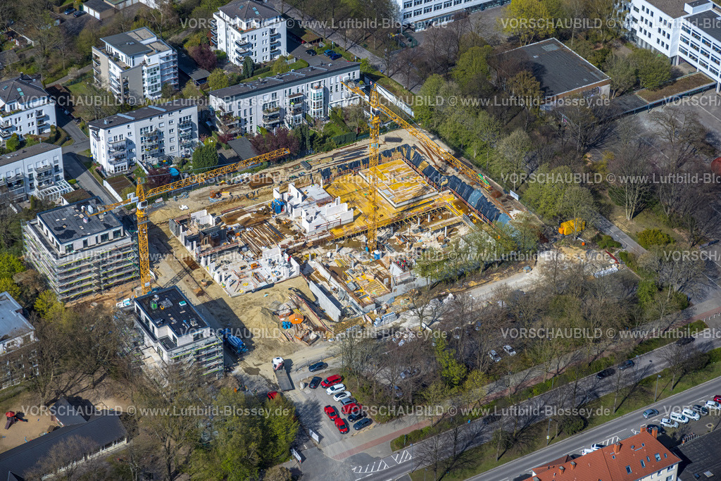 Gelsenkirchen220402853 | Luftbild, Baustelle und Neubau für Mehrfamilienhäuser an der Goldbergstraße, Buer, Gelsenkirchen, Ruhrgebiet, Nordrhein-Westfalen, Deutschland