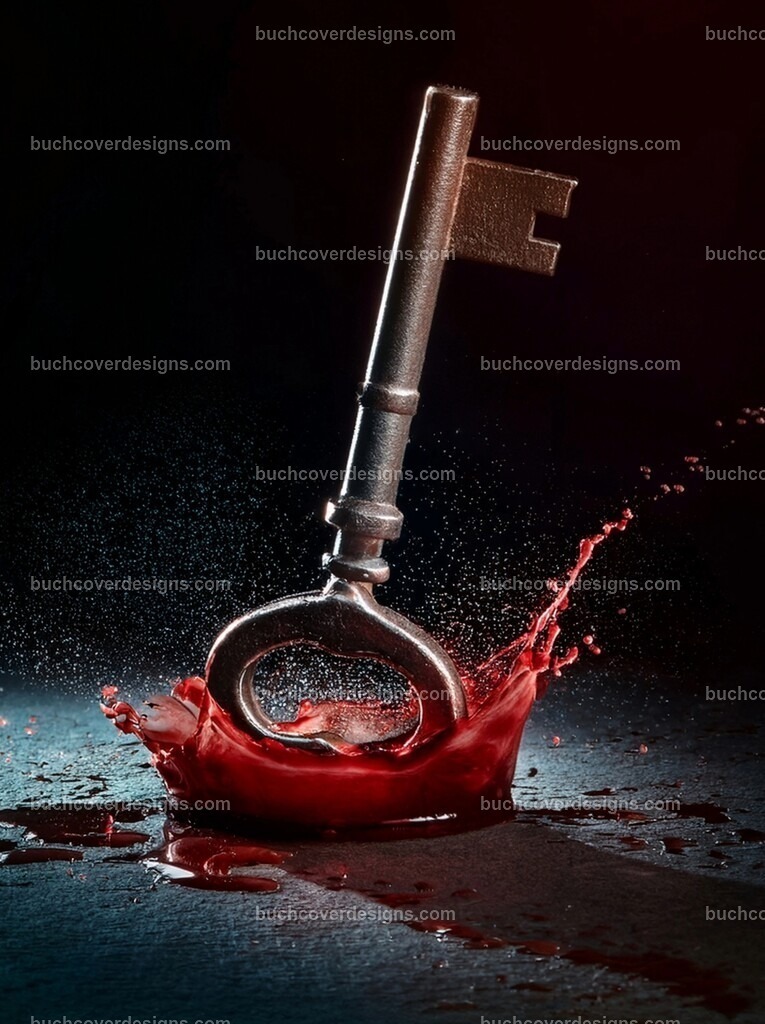 alte Schlüssel mit Blut | Entdecken Sie kreative Buch Cover Designs für Self-Publishing-Autoren und Verlage! Unsere maßgeschneiderten Designs ziehen Leser an und bringen Ihre Geschichten visuell zum Leben. Lassen Sie uns Ihr perfektes Cover gestalten!