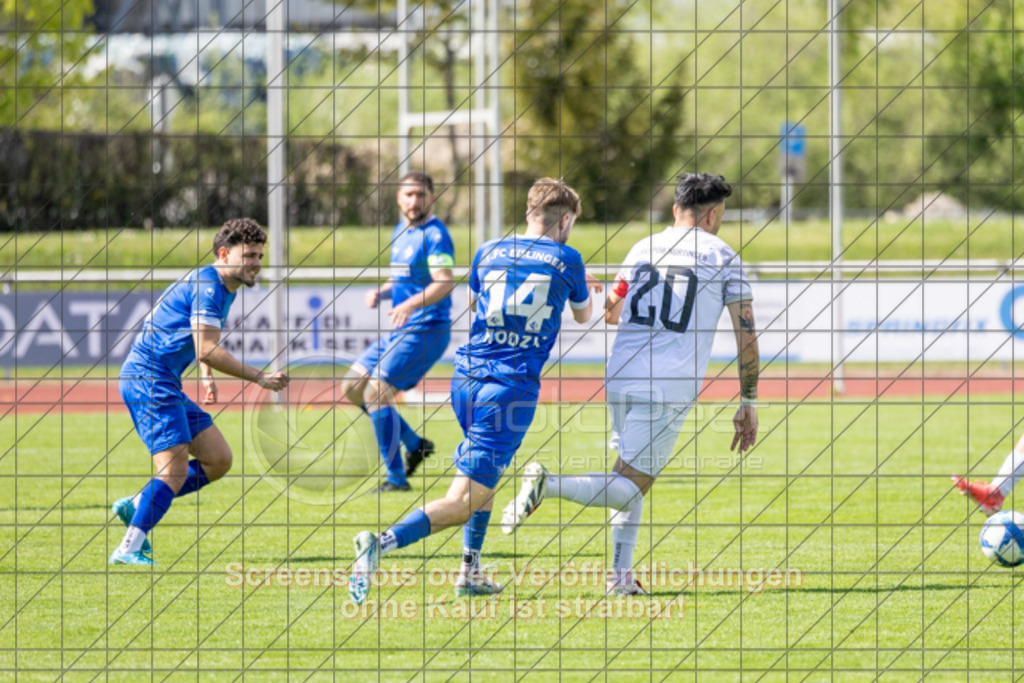 20250419_153157_0069 | #,1.FC Eislingen (blau) vs. Türksport Nürtingen (weiß), Fußball, Bezirksliga - Bezirk Neckar/Fils, 23. Spieltag, Saison 2024/2025, Rasenplatz, Eichbachstation, Haldenstraße 45, 73054 Eislingen, 19.04.2025 - 15:30 Uhr,Foto: PhotoPeet-Sportfotografie/Peter Harich