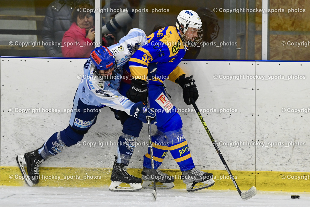 EHC Althofen vs. ESC Steindorf 6.3.2024 | #21 Steiner Moritz ESC Steindorf, #58 Goritschnig Martin EHC Althofen, EHC Althofen vs. ESC Steindorf 6.3.2024, EHC Althofen vs. ESC Steindorf am 06.03.2024 in Althofen (Stadthalle Althofen ), Austria, (Photo by Bernd Stefan)