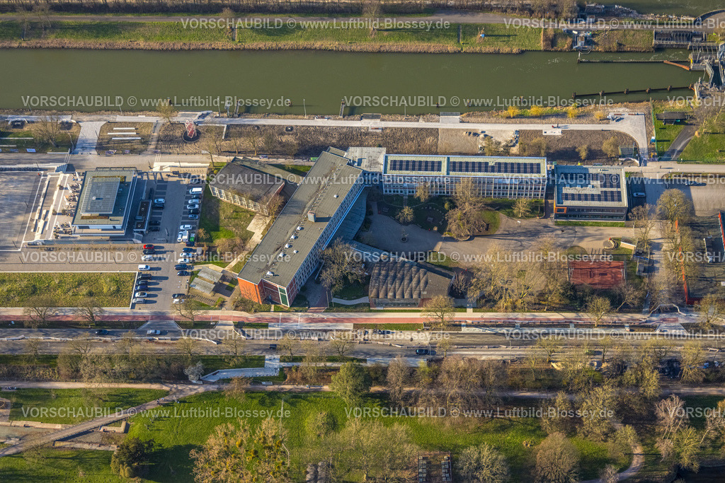 Hamm240305219 | Luftbild, Gymnasium Hammonense und Wassersportzentrum, Baustelle auf der Adenauerallee, Mitte, Hamm, Ruhrgebiet, Nordrhein-Westfalen, Deutschland