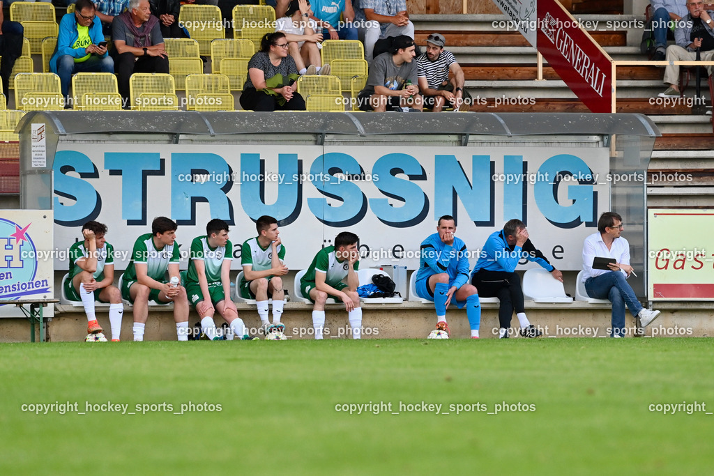 SV Feldkirchen vs. ATSV Wolfsberg 26.5.2023 | Spielerbank SV Feldkirchen,  Tormanntrainer SV Feldkirchen Christian Dietrichsteiner, Headcoach SV Feldkirchen Michael Johann Lattacher