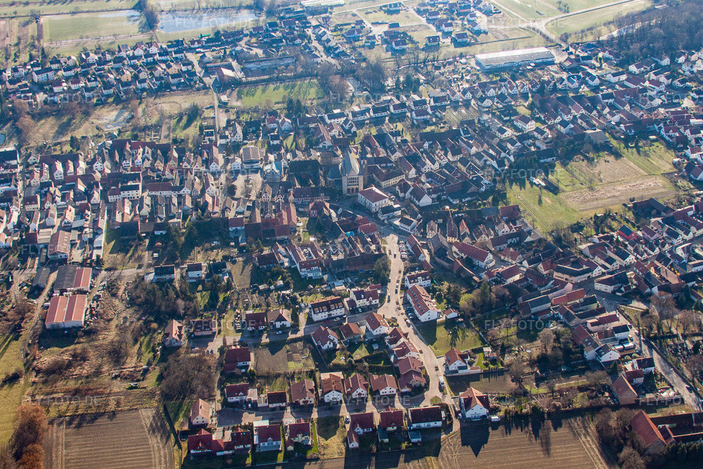 Ortsansicht von Norden | Luftbild: Ortsansicht von Norden im Ortsteil Geinsheim in Neustadt im Bundesland Rheinland-Pfalz in Deutschland. Foto: IMG_36915.jpg vom 16.01.2011 durch Werner Riehm/FLY-FOTO.de - Realisiert mit Pictrs.com
