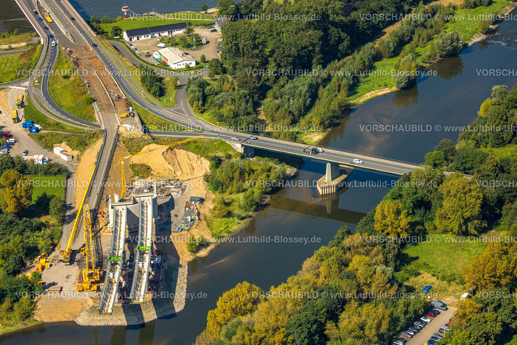 Wesel240805894Lippemuendung300dpi | Luftbild, Lipperenaturierung, Lippemündung in den Rhein, B58n Südumgehung, Lippeverlauf, Fluss Lippe, Lippeverband, , Wesel, Ruhrgebiet, Nordrhein-Westfalen, Deutschland