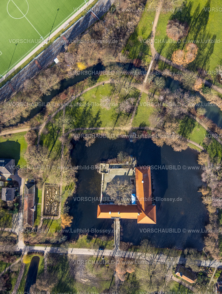 Herne230211931 | Luftbild, Wasserschloss Schloss Strünkede, Baukau, Herne, Ruhrgebiet, Nordrhein-Westfalen, Deutschland
