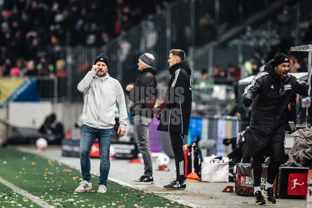 Fußball | Männer | Saison 2025/2026  | Fußball-Bundesliga | 11. Spieltag | FC St. Pauli vs. 1. FC Union Berlin | 23.11.2025 | Trainer Steffen Baumgart (1. FC Union Berlin) jubelt nach dem Sieg