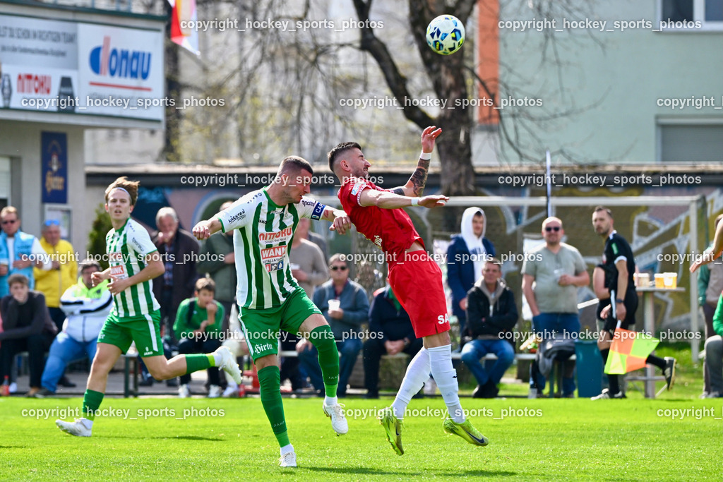 SV Donau Klagenfurt vs. SAK | #24 Zoran Vukovic SV Donau,  #7 Hrvoje Jakovljevic SAK, SV Donau Klagenfurt vs. SAK, SV Donau Klagenfurt vs. SAK am 11.04.2026 in Klagenfurt (Sportplat Donau ), Austria, (Photo by Bernd Stefan)