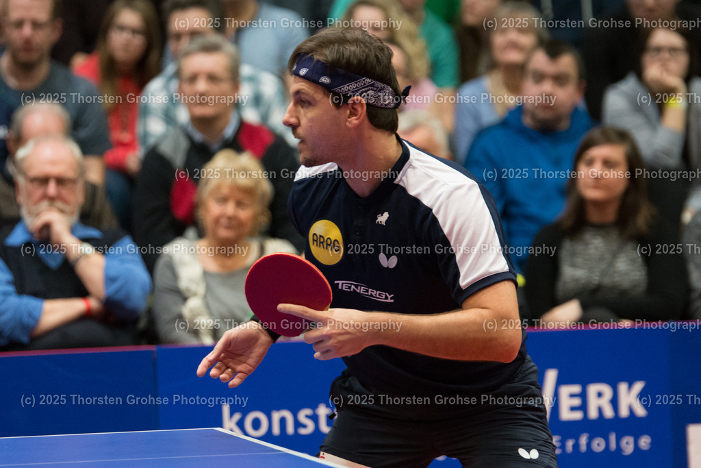 TTBL TTC Fulda-Maberzell vs. Borussia Duesseldorf | Timo BOLL (Borussia Duesseldorfl); TTBL TTC Fulda-Maberzell vs. Borussia Duesseldorf, Tischtennis-Bundesliga - 12. Spieltag am 21.01.2018 in der Hubtex Arena in Fulda, (Deutschland) - Realisiert mit Pictrs.com