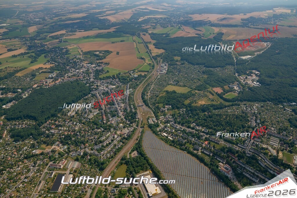 aktuelles Luftbild von Hilbersdorf Chemnitz - Luftaufnahme wurde 2018 von https://frankenair.de mittels Flugzeug (keine Drohne) erstellt.