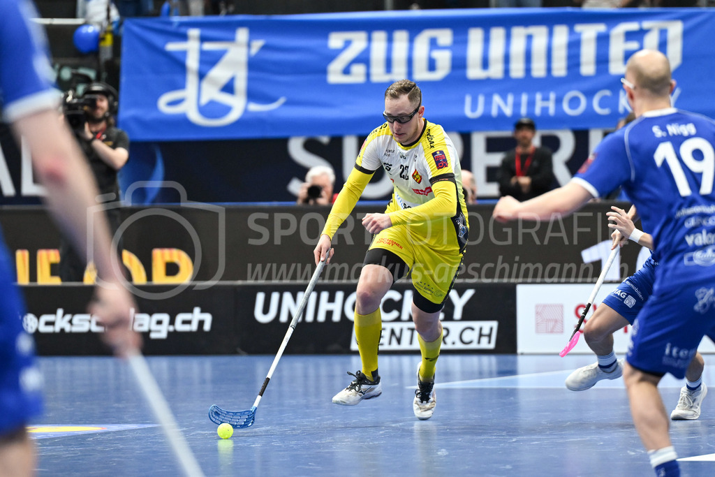 Zug United - HC Rychenberg - 25. April 2026 | Michel Wöcke (#22 HC Rychenberg Winterthur) am L-UPL Superfinal-Spiel zwischen Zug United und HC Rychenberg am 25. April 2026 in der BCF Arena, Fribourg, Schweiz.Bild: Sportfotografie Markus Aeschimann | www.markus-aeschimann.ch - Realisiert mit Pictrs.com