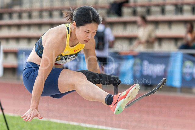 Para Heimspiel 7.0; Leverkusen, 18.07.2026 | LEVERKUSEN, GERMANY - JULY 18, 2026 : Tomomi Tozawa (JPN/TSV Bayer 04 Leverkusen) competes in the long jump during the Para Heimspiel 7.0 at Fritz Jacobi Sports Complex on July 18, 2026 in Leverkusen, Germany.