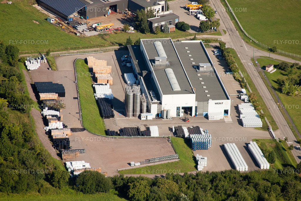 Aerial view: WERIT SAS in the district Altenstadt in Wissembourg in the state Bas-Rhin, France.Photo: IMG_31118.jpg taken on 08/07/2010 by Werner Riehm/FLY-FOTO.comResolution of the original: 4752 x 3168 px
