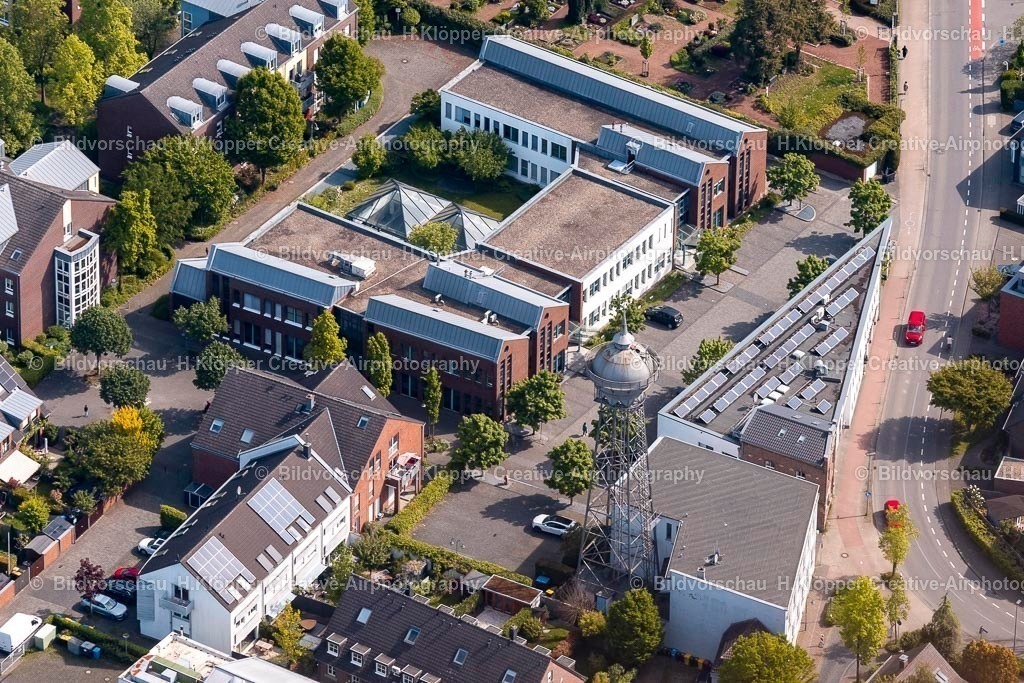 Luftbild Meerbusch Lank-0600 | Luftbild Industriedenkmal Wasserturm in Meerbusch im Bundesland Nordrhein-Westfalen, Deutschland - Realisiert mit Pictrs.com