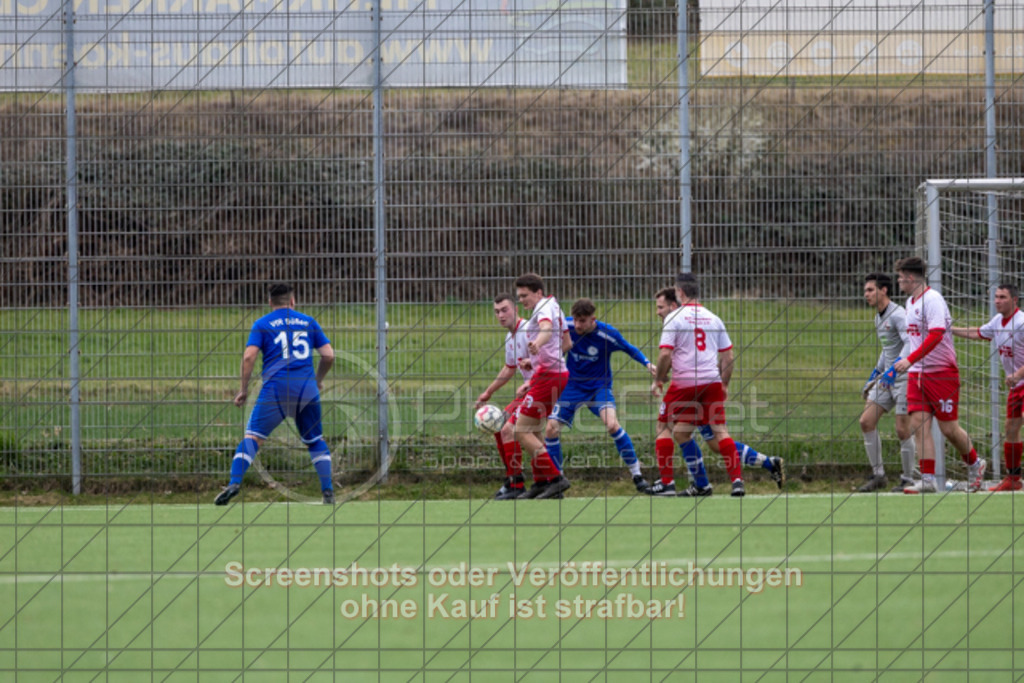 20250323_132128_0050 | #,VfR Süßen II (blau) vs. FTSV Bad Ditzenbach-Gosbach II (weiß/rot), Fussball, Kreisliga B10 - Bezirk Neckar/Fils, 19. Spieltag, Saison 2024/2025, Kunstrasensportplatz, An der Lauter 10, 73079 Süßen, 23.03.2025 - 13:00 Uhr,Foto: PhotoPeet-Sportfotografie/Peter Harich