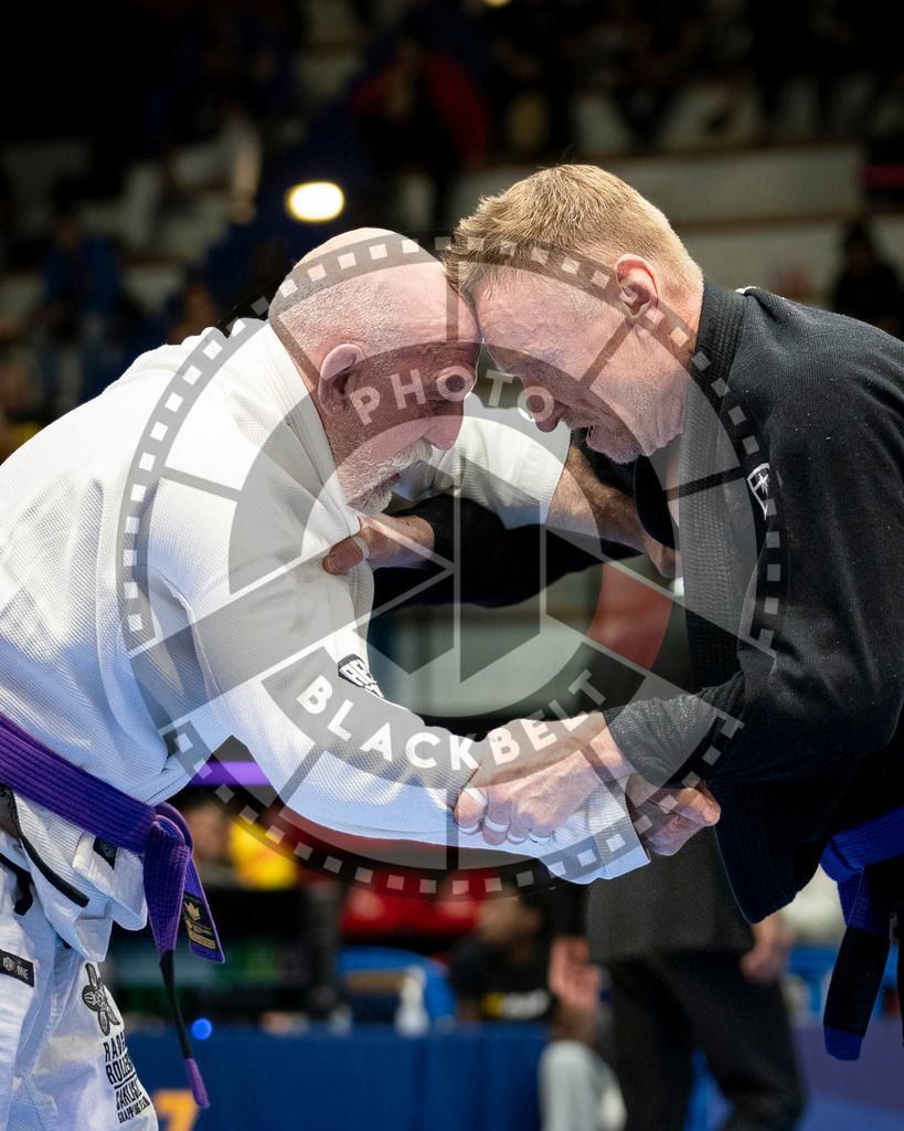 20240125PBB01003 | Fighters compete during the sixth day of the Brazilian Jiu-jitsu European Championship of the IBJJF in Paris, France, on January 25, 2024.