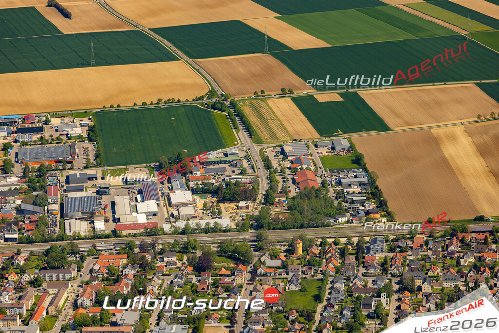 Das Luftbild zeigt :  Bobingen - Die Luftaufnahme wurde 2024 vom UL-Flugzeug aus erstellt ( keine Drohne ) - Hochauflösende Luftaufnahme - Für grossformatige Ausdrucke geeignet. Die Geschenkidee !Mit Lizenz und Bildrechte bestellbar