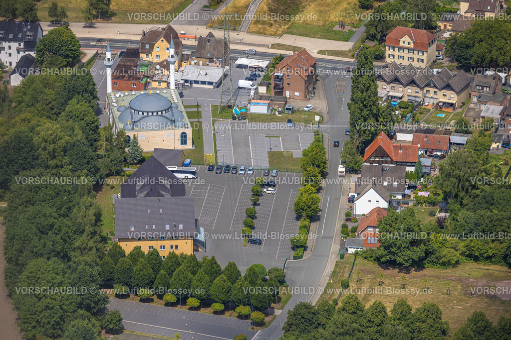 Hamm250702699West | Luftbild, DitiB Ulu Camii Moschee und Gemeindehaus der Evangeliums-Christen-Baptisten Baptistische Kirche, Stadtbezirk Herringen, Hamm, Ruhrgebiet, Nordrhein-Westfalen, Deutschland