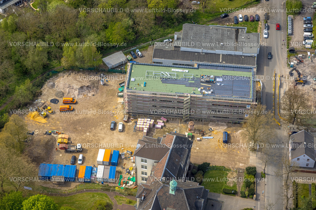 Bochum230403640 | Luftbild, Maria-Hilf-Krankenhaus, Baustelle mit Erweiterungsbau, Bergen, Bochum, Ruhrgebiet, Nordrhein-Westfalen, Deutschland