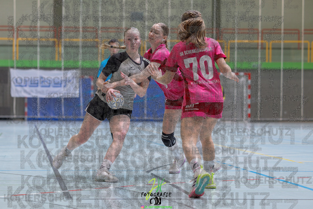 Hessenmeisterschaft wJC - Spiel um Platz 3; TuS Kriftel - SG Schenklengsfeld | Hessenmeisterschaft wJC - Spiel um Platz 3; TuS Kriftel - SG Schenklengsfeld am 22.03.2025 in Biedenkopf (Sporthalle Lahntalschule)Photo © 2025 - Jörg Heinrich - Realisiert mit Pictrs.com