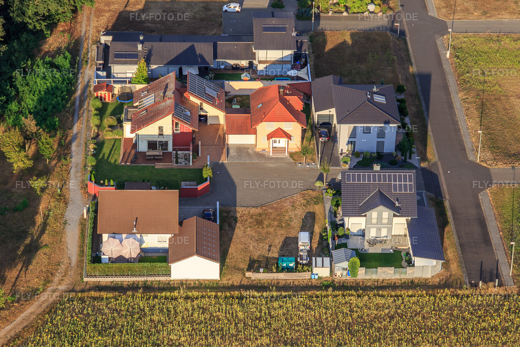 Luftbild: Ortsansicht im Ortsteil Hardtwald in Neupotz im Bundesland Rheinland-Pfalz in Deutschland. Foto: IMG_122274.jpg vom 15.08.2020 durch Werner Riehm/FLY-FOTO.de