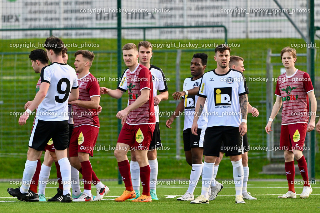 SV Spittal vs. VST Völkermarkt 5.4.2024 | #9 Samuel Müllmann SV Spittal, #21 Oliver Kuester VST Völkermarkt, #17 Daniel Ulrich Primusch VST Völkermarkt, #4 Thomas Walker SV Spittal, #8 Rashidi Mohamed Udikaluka SV Spittal, #20 Igor Kondic SV Spittal, #10 Mario Michael Kuester VST Völkermarkt, SV Spittal vs. VST Völkermarkt 5.4.2024, SV Spittal vs. VST Völkermarkt am 05.04.2024 in Spittal an der Drau (Goldeck Stadion), Austria, (Photo by Bernd Stefan)