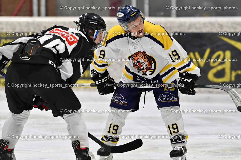 EC Tigers Paternion vs. Tarco Wölfe II | #46 Pirker Garcia Pablo Tarco Wölfe II, #19 Kampitsch Lukas EC Tigers Paternion, EC Tigers Paternion vs. Tarco Wölfe II, EC Tigers Paternion vs. Tarco Wölfe II am 19.12.2024 in Spittal an der Drau (Eissportzentrum Spittal), Austria, (Photo by Bernd Stefan)