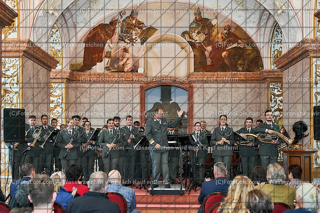 ALS1678_XXXIX-Chopin-Festival_Ausklang_Militaermusikkapelle NOe | (C)FotoLois.com, Alois Spandl, XXXIX. internationales CHOPIN-Festival in der Kartause Gaming, AUSKLANG in der Barockbibliothek mit der Militärmusik Niederösterreich unter der Leitung von Militärkapellmeister Oberst Adolf Obendrauf, So 6. August 2023.
