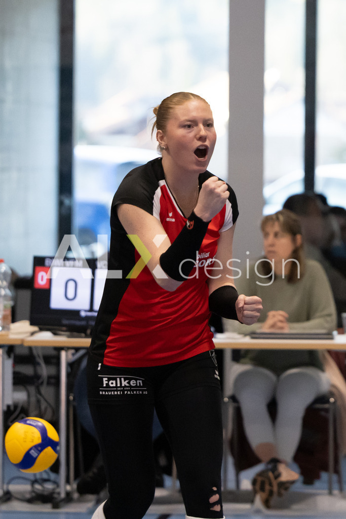 Volleyball I Frauen I Saison 2025-2026 I Volleyball NLA | Women I 1/4 Finals I  BIWI VFM - VC Kanti Schaffhausen I 01.03.2026 | 9 Jordan Lockwood (USA) (VC Kanti Schaffhausen) – Diagonal - Realisiert mit Pictrs.com