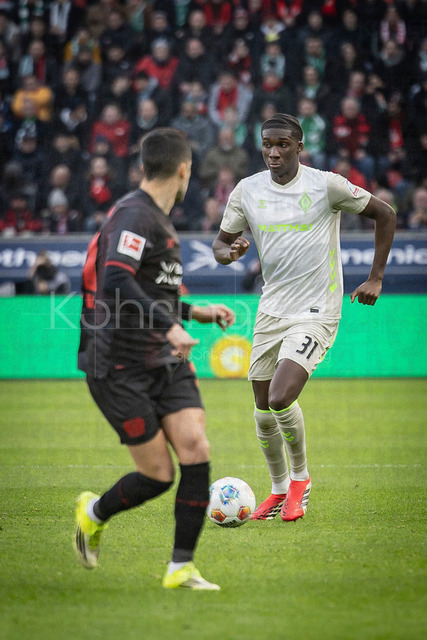 German Bundesliga, Bayer 04 Leverkusen vs. SV Werder Bremen, 24.01.2026 | LEVERKUSEN, GERMANY - JANUARY 24: Karim Coulibali (SV Werder Bremen, 31) during the German Bundesliga match on gameday 19 between Bayer 04 Leverkusen vs. SV Werder Bremen at BayArena on January 24, 2026 in Leverkusen, Germany. DFL REGULATIONS PROHIBIT ANY USE OF PHOTOGRAPHS AS IMAGE SEQUENCES AND/OR QUASI-VIDEO.
