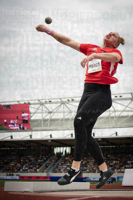 Golden Oval; Dresden, 31.05.2026 | DRESDEN , GERMANY - MAY 31:  Katharina Maisch (GER / Germany) competes in the women’s shot put during the Golden Oval Continental Tour Silver meeting on May 31, 2026 at Heinz-Steyer-Stadion in Dresden, Saxony, Germany.